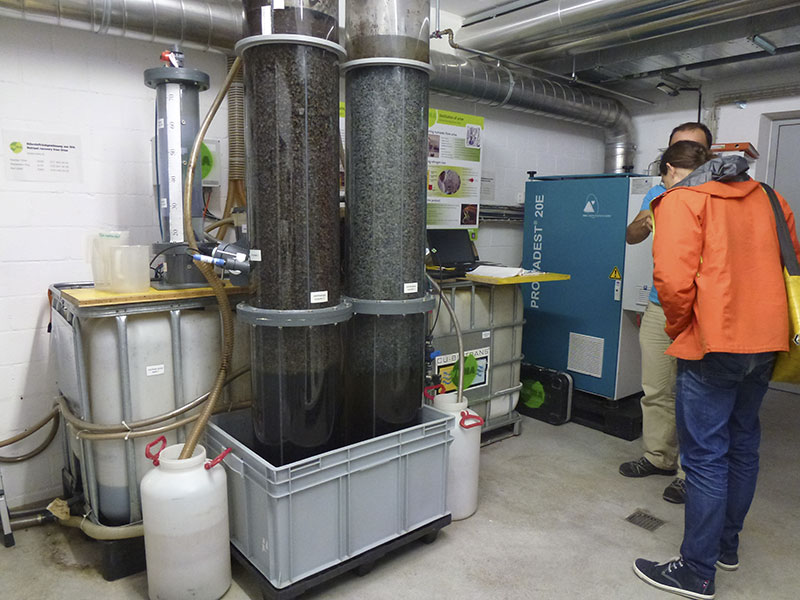 Facilities for the nitrification process at EAWAG Dübendorf. Urine --> Fertilizer production